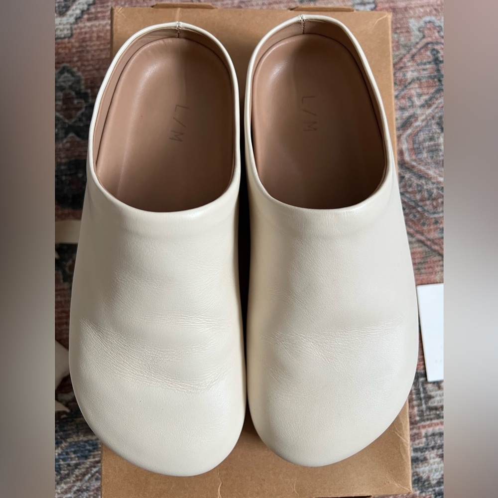 Lauren Manoogian Cream Leather Clog Mules